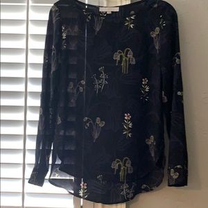 Ann Taylor Loft dark purple and black shirt